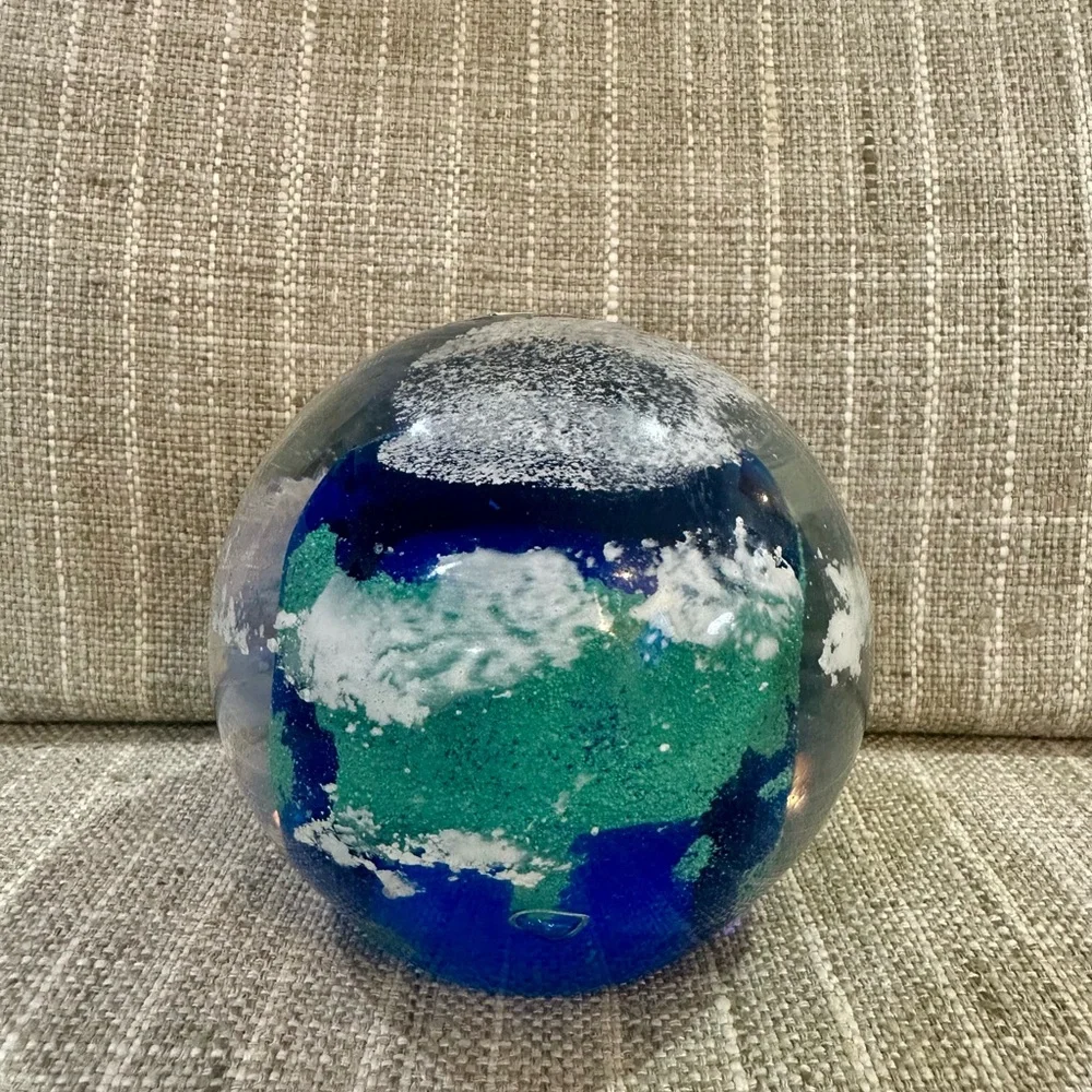 Dynasty Gallery  Blue and Green Art Glass Paperweight - Picture 4 of 5